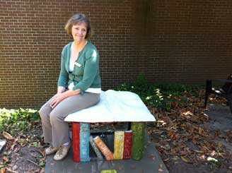 librarian on the bench